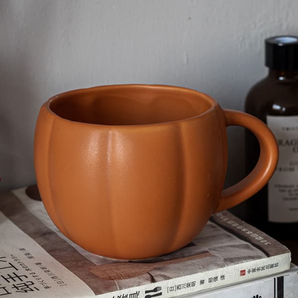 Orange Pumpa Kopp Keramisk Kaffemugg Halloween Kaffemugg Tema