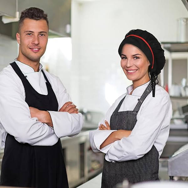 3 stk. kokkehat sort kokkehat justerbar kasket madlavningskasket S