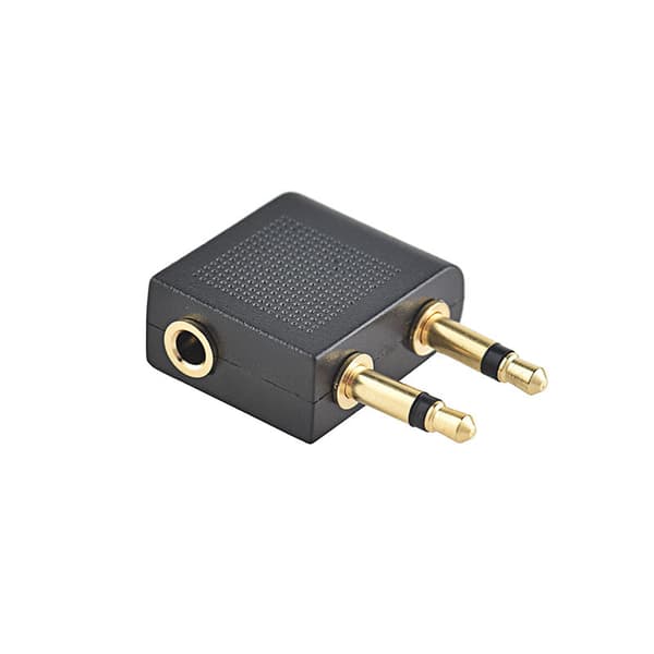 Flygende headset-adapter stereo auxiliary jack headset-adapter (svart)
