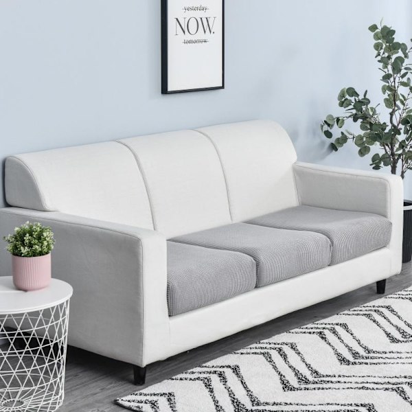 Grå Høj Elastisk Sofa Sædebetræk Stue Sofa Sædebetræk Sof