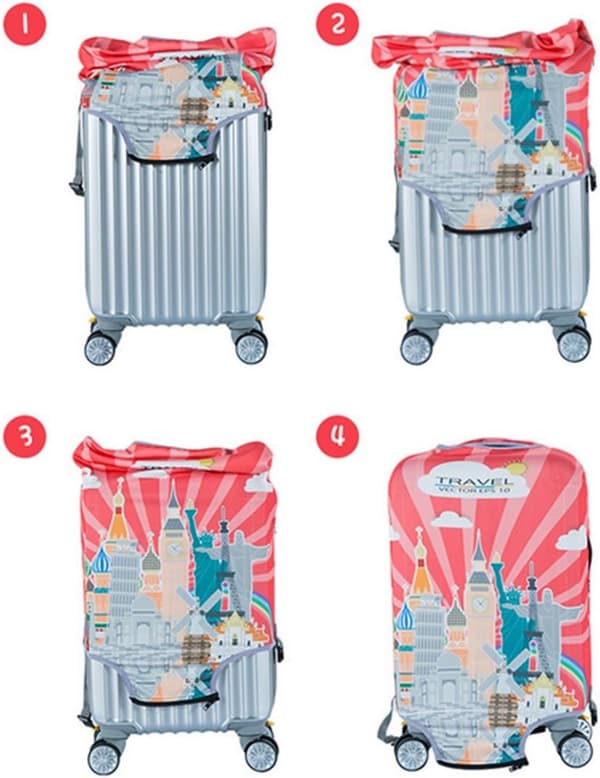 Elastisk koffertdeksel (kamuflasje 2, M (22-24 tommers koffert)
