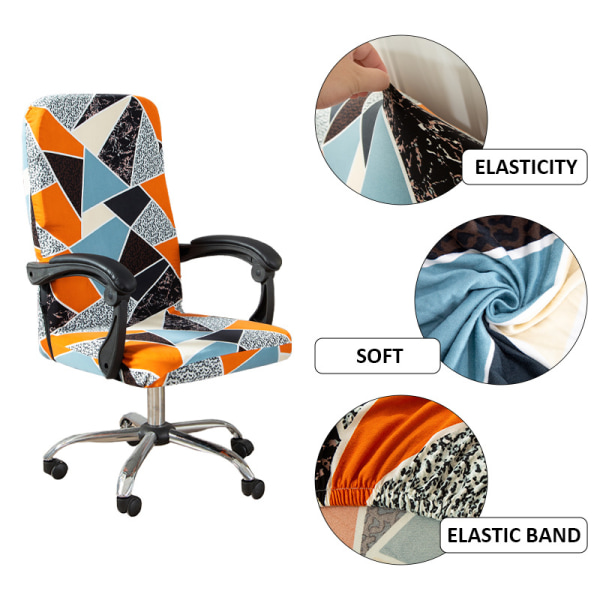 Kontorstol Betræk（L）Universal Stretch Mikrofiber Vaskbar Kontor