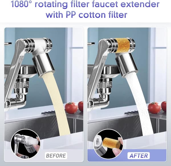 1080° svingbar forlengelseskran Ny multifunksjonell justerbar spray