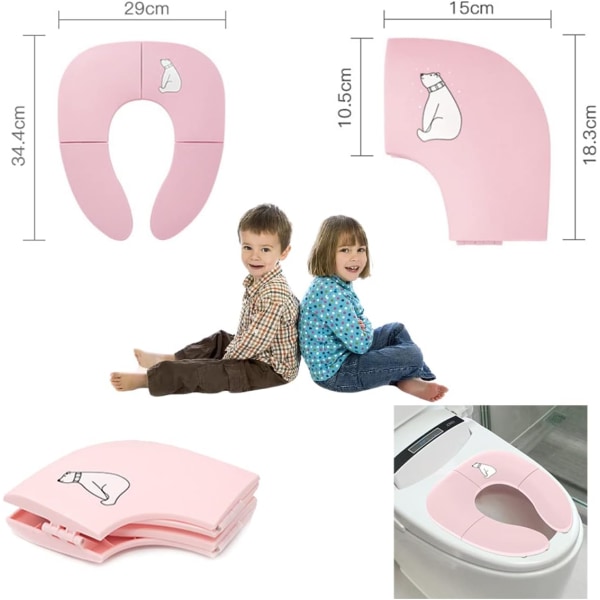 Baby wc- cover - vaaleanpunainen, kannettava matka-wc- cover, baby vessanpäällinen