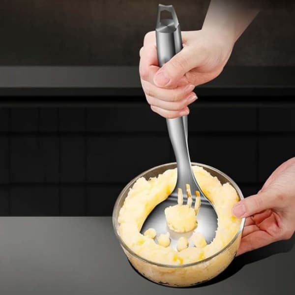 1 st potatismosare, rostfritt stål köksmosare, matpress för