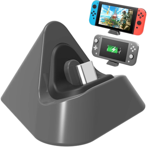 Laderstøtte kompatibel med Nintendo Switch Lite og Switch,