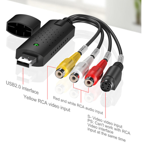 VHS-digitaalimuunnin USB 2.0 -videomuunnin VHS-äänikaappaus