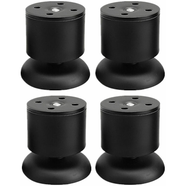 Set of 4 Black Table Legs - 6cm Adjustable Stainless Steel Table