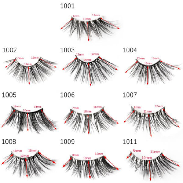 5 par Mink (1009) Black Cat style Mink øyevipper - one size