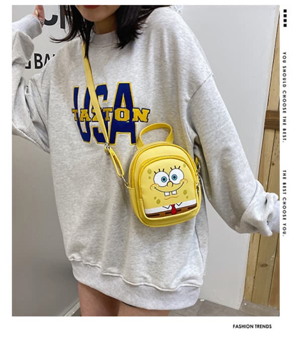 Gul Kawaii Stjerne Spongebob Square Patrick Skuldertaske Tekstur