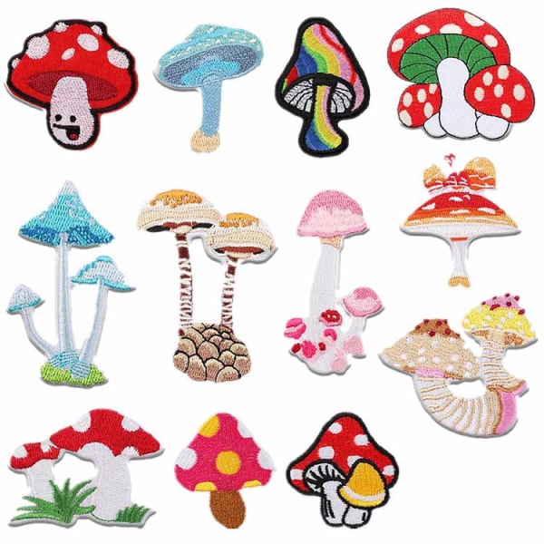 Sy Patch 20 st Cartoon Mushroom Broderi Grant Mushr