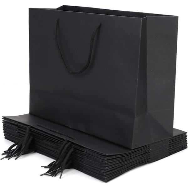10 stk. Kraftpapirposer Store Julegaveposer Håndtaske med