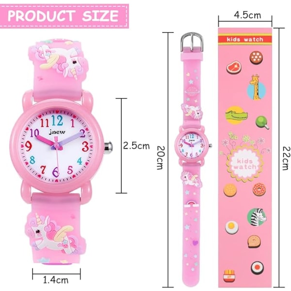 (Pink Unicorn) Watch, Analog watch för pojkar och flickor, mjuk