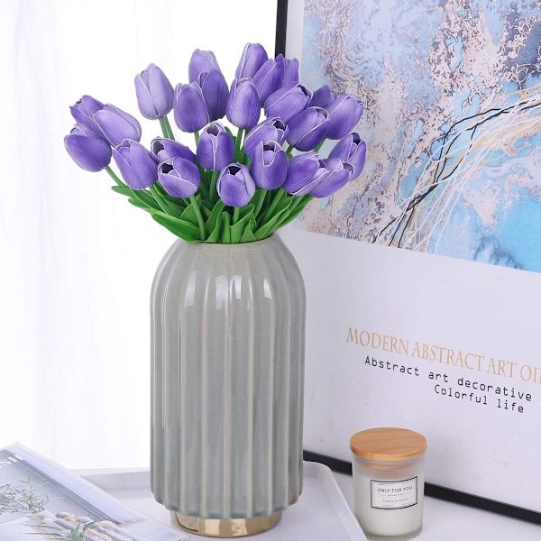 Lilla-10 kunstige blomst tulipaner kunstig blomst latex materi