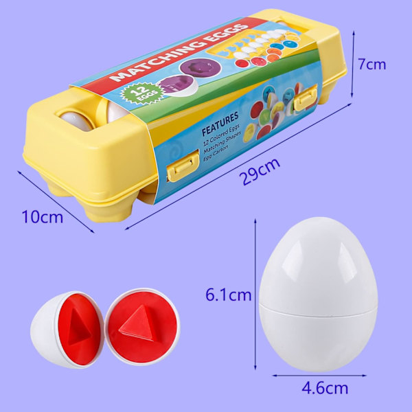 Ägg Leksaker 12 Matchande Pussel Ägg Pussel Geometri Leksaker Barn