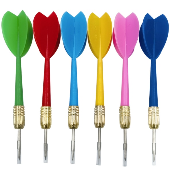 Dart, 12 stk/sett Fargerike Dart Fatning Dart Rød+Gul+Rosa+Grønn