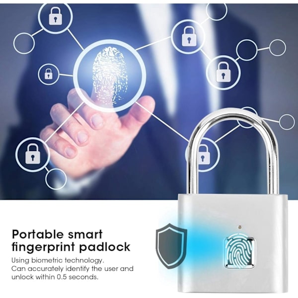 Smart fingeravtryckslås, Mini Durable Security Electronic Padlo