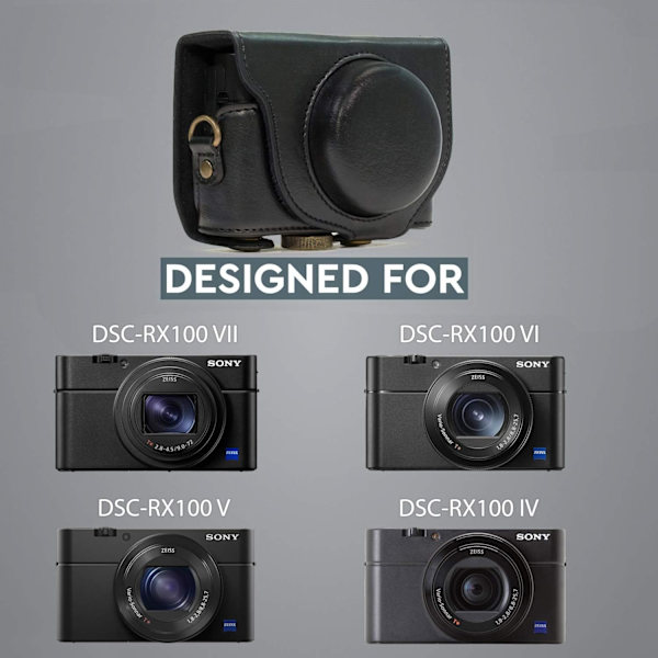 (Musta) Sony Cyber-shot DSC-RX100 VI, DSC-RX100 V, DSC-RX100