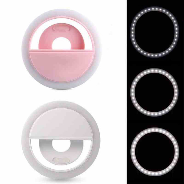 Rosa Selfie Lys LED for Samsung Galaxy Sony og andre smarttelefoner