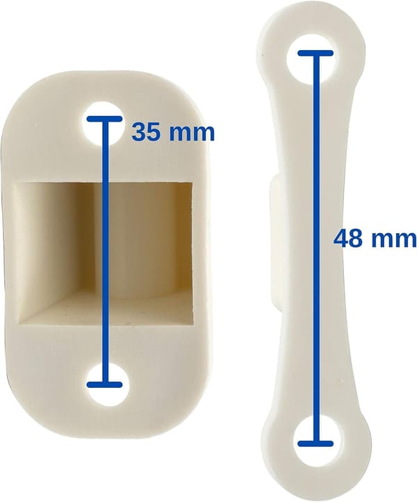 Dørgreb til campingvogn og autocamper, 35 mm og 48 mm hul afstand,
