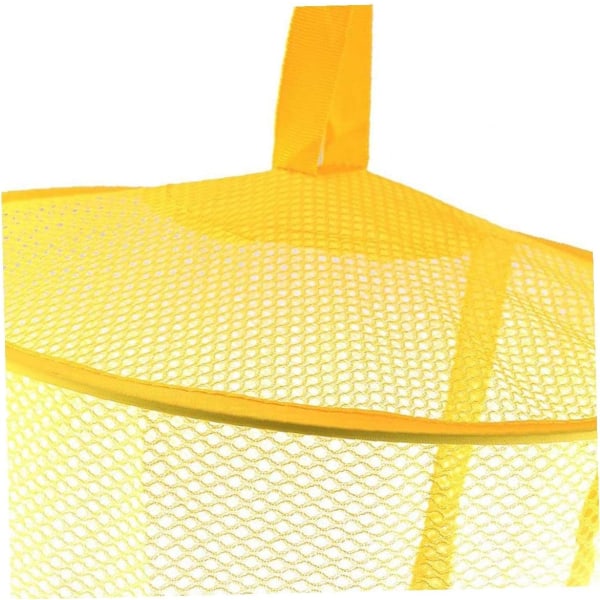 Gul-1 stk. hængende opbevaringsnet i mesh, foldbart, 4 niveauer, diameter