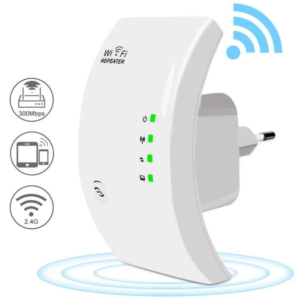 Wifi Extender Range Booster 300mbps Wifi Amplifier täcker upp till 2