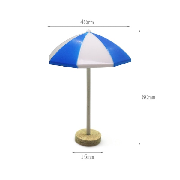 2pcs Blue Mini Parasol Swing Micro Landscape Beach Beach Accessor