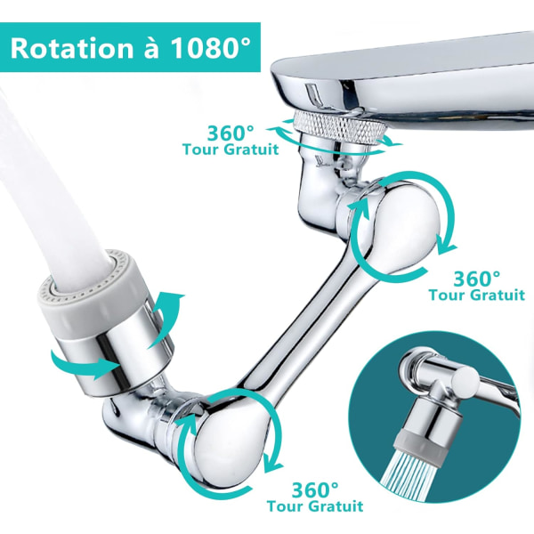 Multi-Angle Rotation Aerator Vattenbesparande Kran, Vattenbesparare för