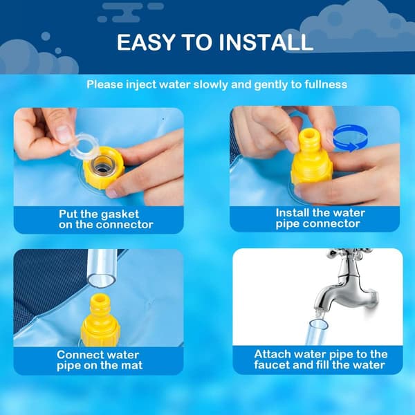 Splash Sprinkler Måtte til Hunde - 150cm Tyk Hundepool Badekar, Sum