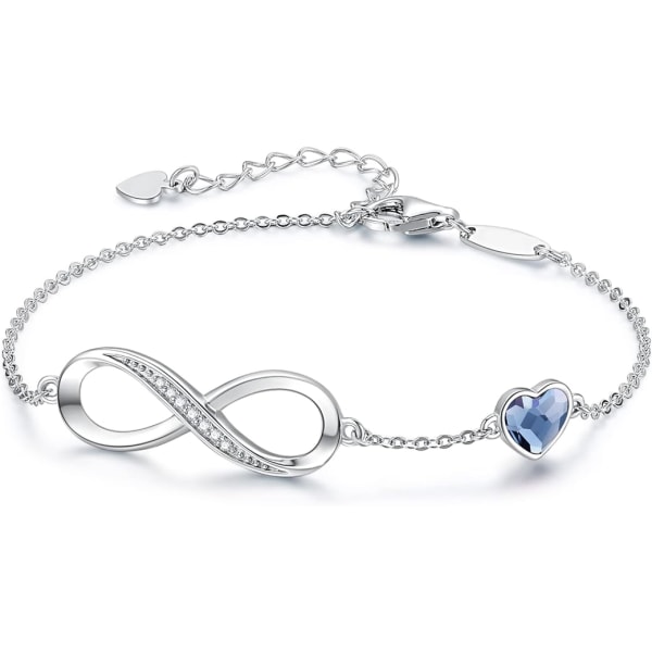 SECRET naisten rannekoru 925 Silver Infinity (sininen), säädettävä Wo