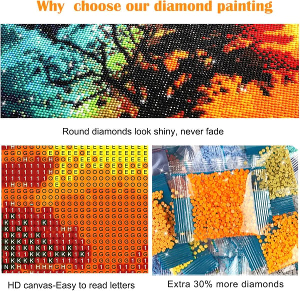 5D DIY Diamantmaleri Kit, Diamantmaleri, Maling efter tal