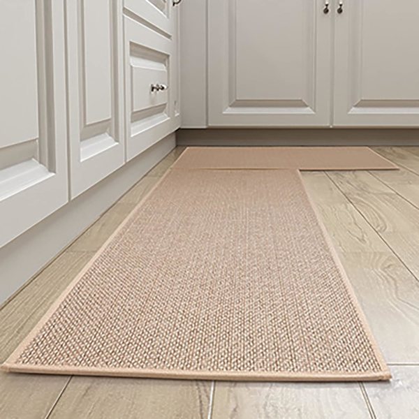 Køkkenmåtte, 40X60+40X120 skridsikker vaskbar gummimåtte, jute