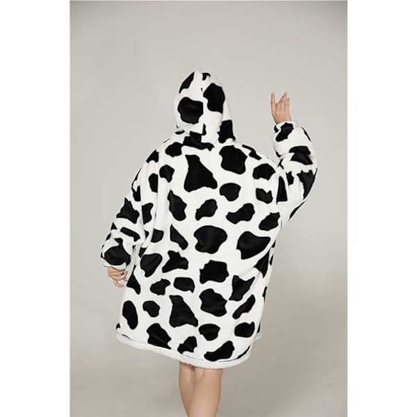 Blød hættetrøje tæppe -Cows 90x75cm pullover varm hættetrøje oversized