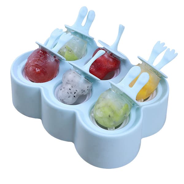 6 små isformar, silikon isformar, återanvändbara isformar, blå m