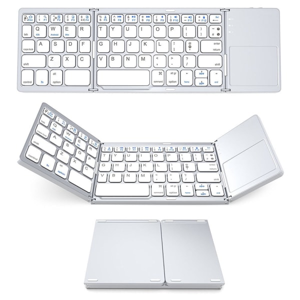 1PC Foldable Bluetooth-tastatur for PC med Touchpad, Mini Portab