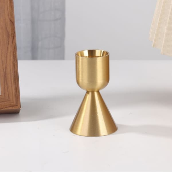 Sæt af 6 4*7cm Messing Lysestager til Spidse Lys Aluminium Lysestager