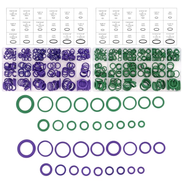 O-ringar Set, 540 st 18 storlekar Gummitätningar Packningar Sortiment K