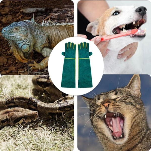 Anti-Bite Håndtering av Dyr Hansker, 60cm Multipurpose Lær Arbeid