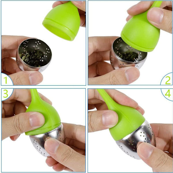 Teinfuser, 1 stk. silikoneteinfuser, tebladteinfuser, te