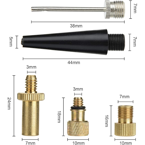 5 stk sykkelpumpe ventiladaptere koblinger, sykkelventiladapter til C