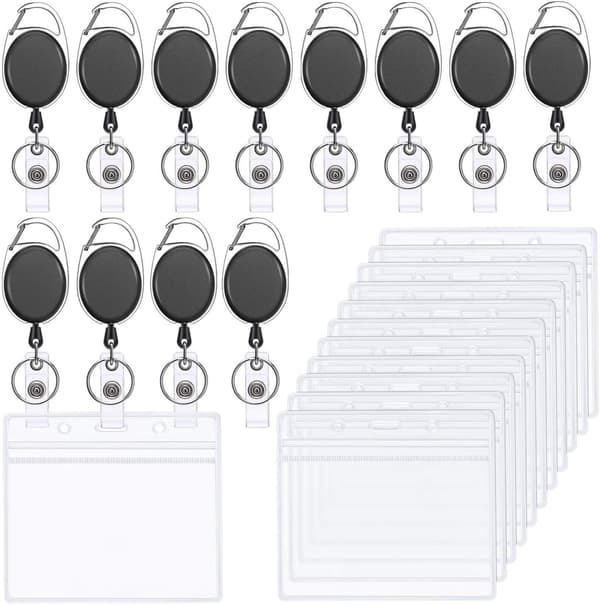 Märkeshållare (12-pack) - Transparent horisontell plastkort