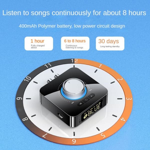 Smart LED Digital Display Bluetooth Adapter Bluetooth 5.0 Audio R