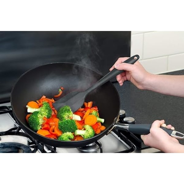 (Svart - Set om 2) Silikonspatel för kök, stor och liten rumpa