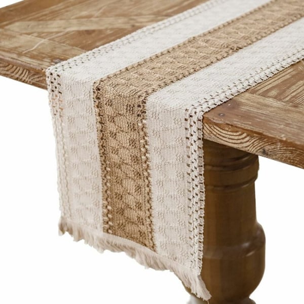 30 x 180 cm Macrame Cotton Linen Table Runner Burlap Table Runner