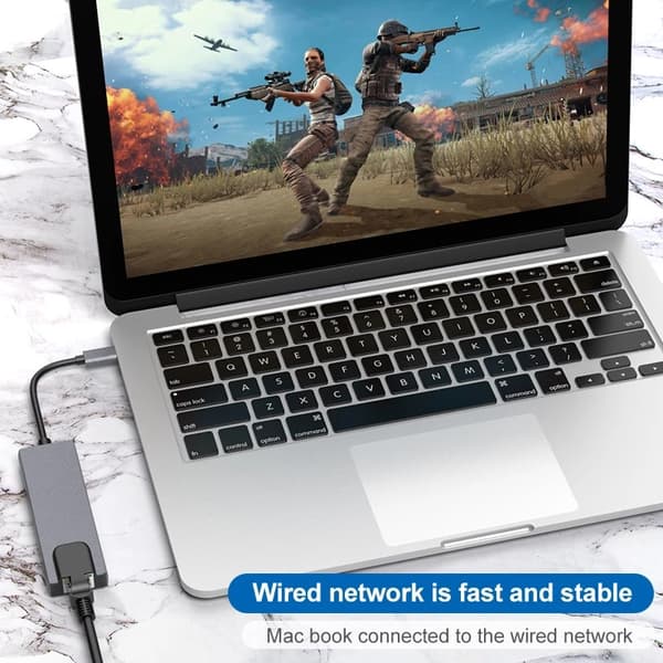 USB-dokkingstasjon for datamaskin, 5-i-1 USB-C-hub til HDMI-adapter