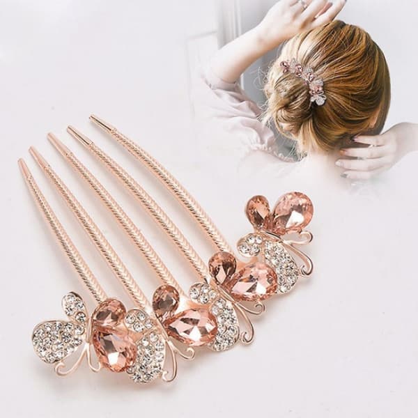 Sommerfugl Rhinestone Insert Kam Voksen Hodeplagg Hårnål Daglig Wea