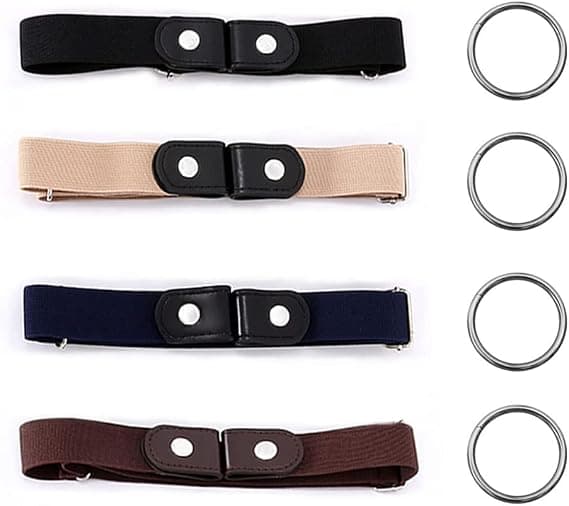 Kvinners Elastisk Belte uten Spenne - 4 Stykker Usynlig Elastisk Belte