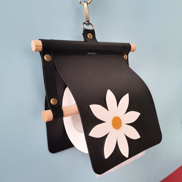 Sort toiletpapirholder - vægmonteret rustik toiletpapirholder