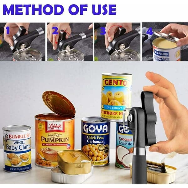 Manuell boksåpner, boksåpner i rustfritt stål av matvarekvalitet, ergonomisk