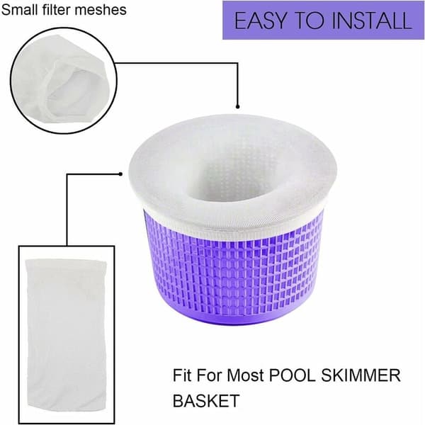 30 stk. poolstrømper til fintmasket pool- og spafiltre, genanvendelige U